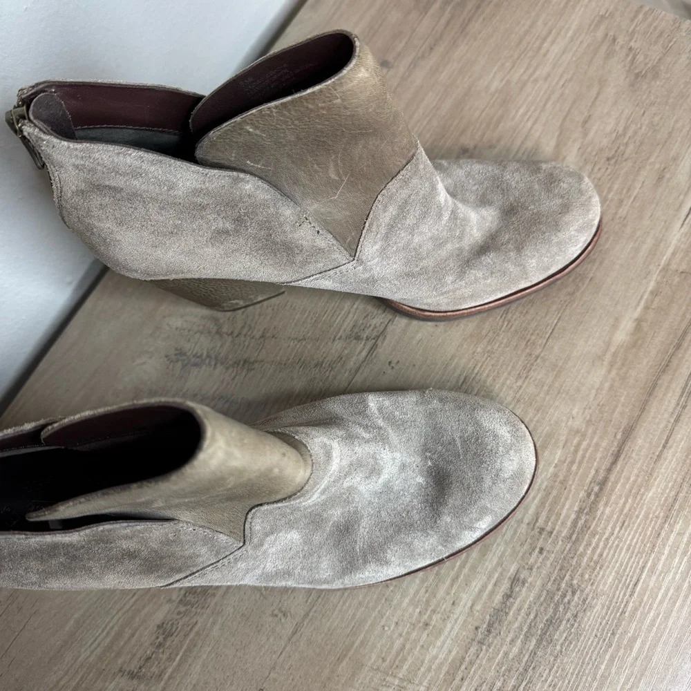 Kork-Ease Castaneda Booties Leather Suede Brown Heeled